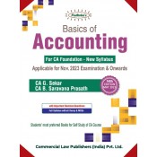 Padhuka's Basics of Accounting by CA. G. Sekar, CA. B. Saravana Prasath for CA Foundation November 2023 Exam| Commercial Law Publisher